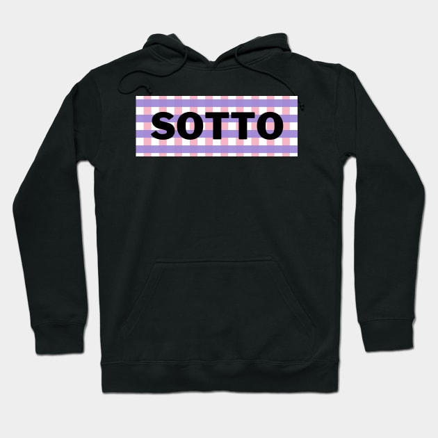 Purple Checkered Sotto Surname Hoodie by aybe7elf